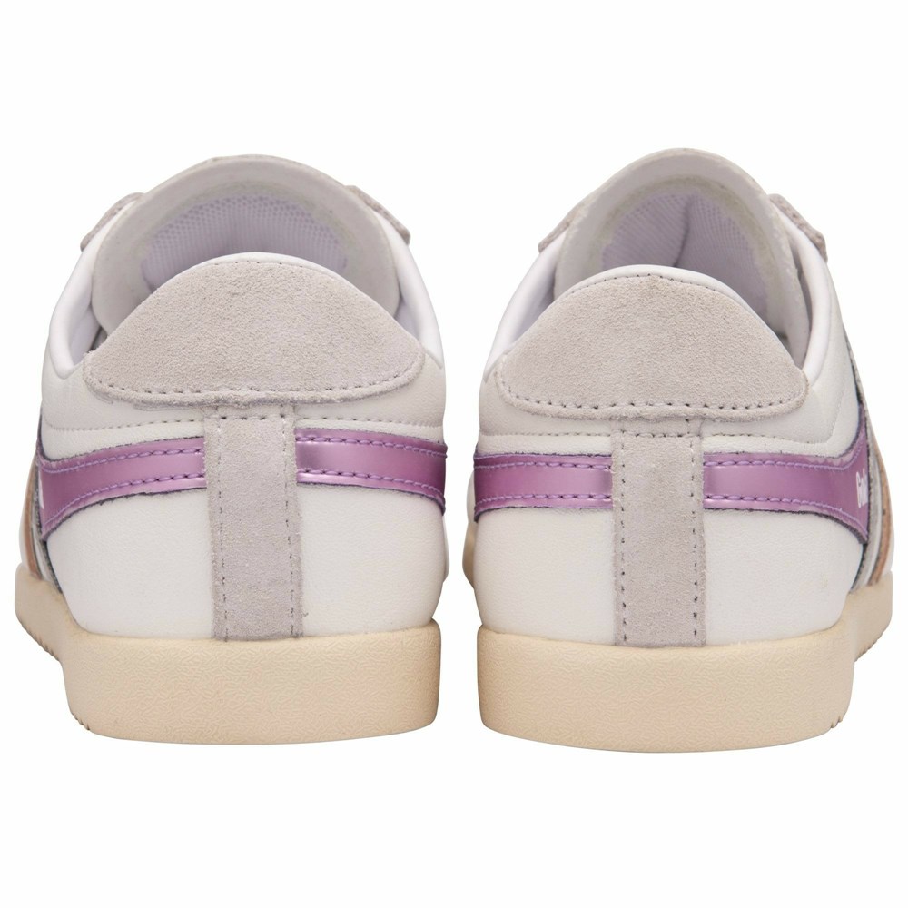 Gola Classics Bullet Trident Women Sneakers White / Pink / Purple | XMWUBS186