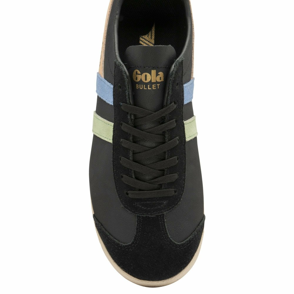 Gola Classics Bullet Trident Women Sneakers Black / Green / Blue | WJFHPE825