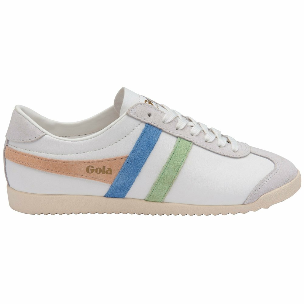 Gola Classics Bullet Trident Women Sneakers White / Green / Blue | UBDHZP478