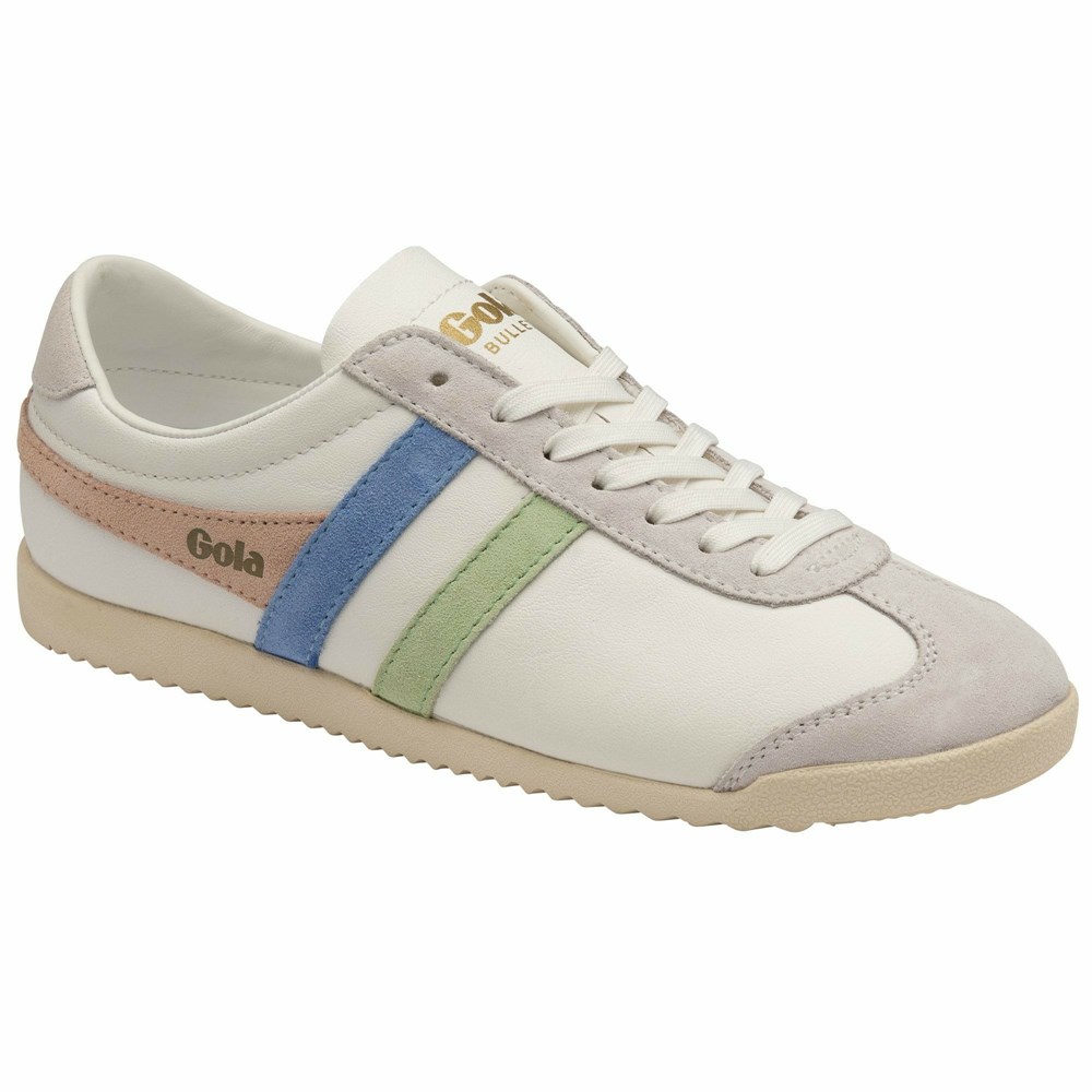 Gola Classics Bullet Trident Women Sneakers White / Green / Blue | UBDHZP478