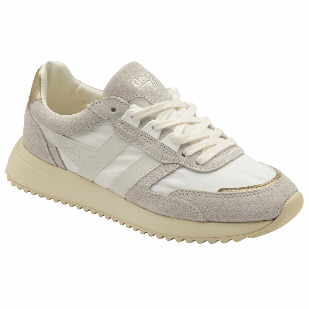 Gola Classics Chicago Glimmer Women Sneakers White / White / Gold | GPBMJK601