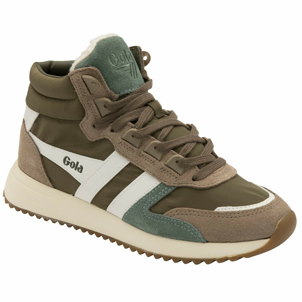 Gola Classics Chicago High Women Sneakers Khaki / White | MPCWJZ621