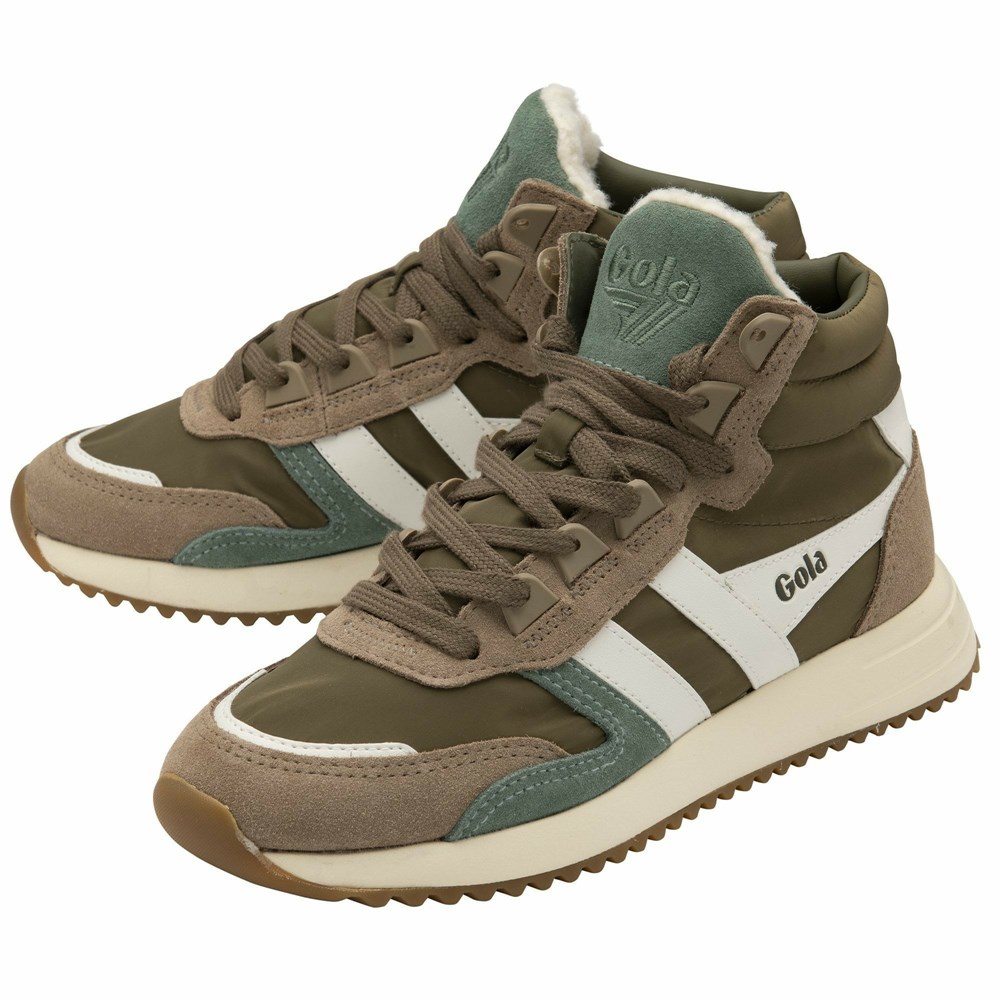 Gola Classics Chicago High Women Sneakers Khaki / White | MPCWJZ621