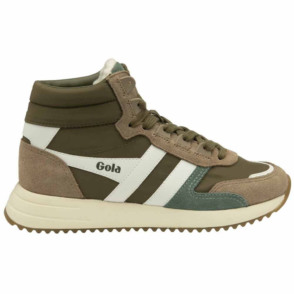 Gola Classics Chicago High Women Sneakers Khaki / White | MPCWJZ621