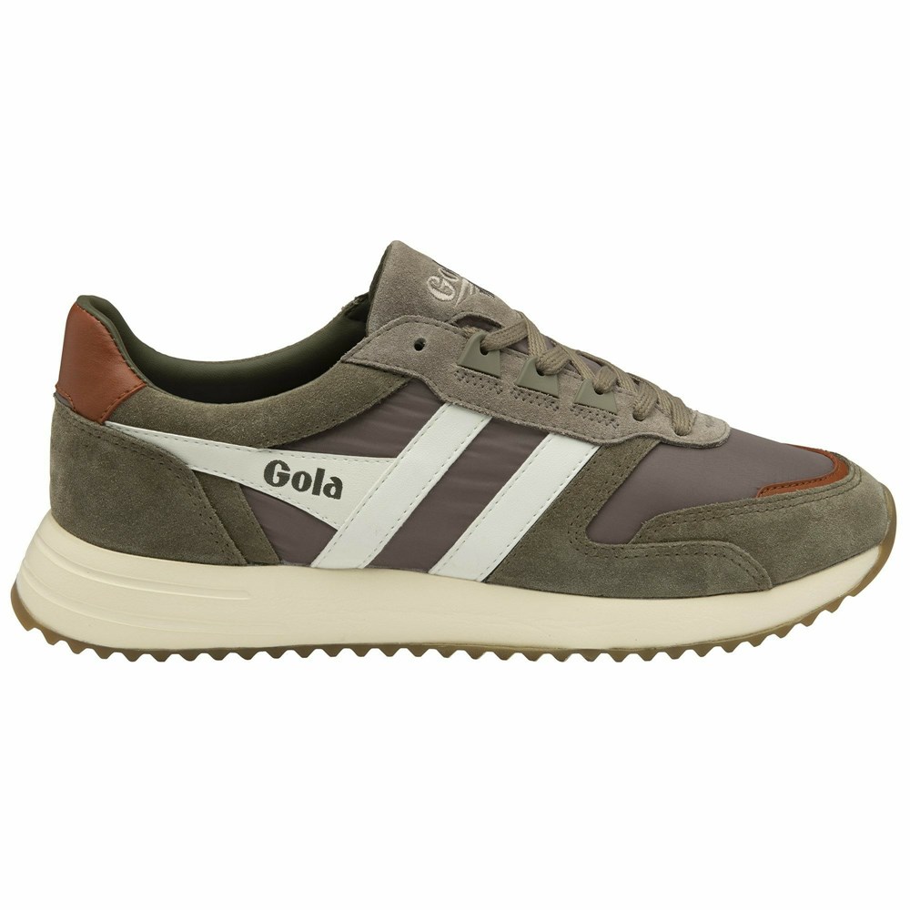 Gola Classics Chicago Men Sneakers Khaki / White | YWLEVQ901