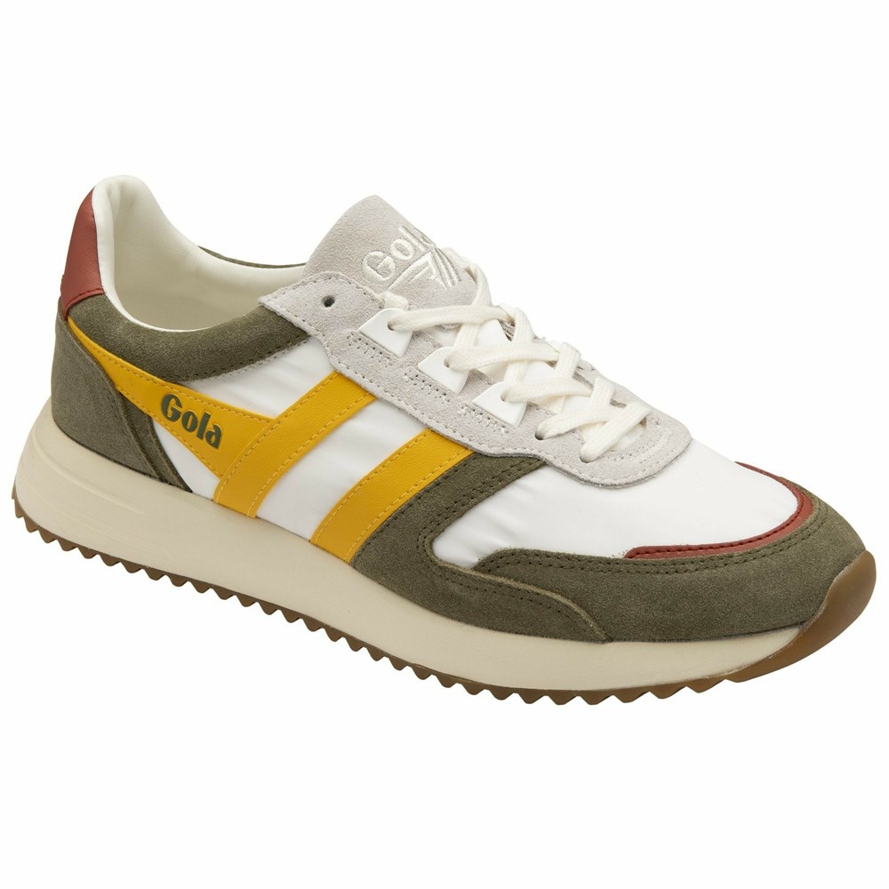 Gola Classics Chicago Men Sneakers White / Khaki / Orange | GLKOUT854