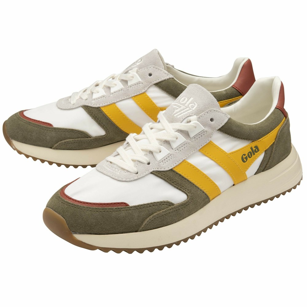 Gola Classics Chicago Men Sneakers White / Khaki / Orange | GLKOUT854