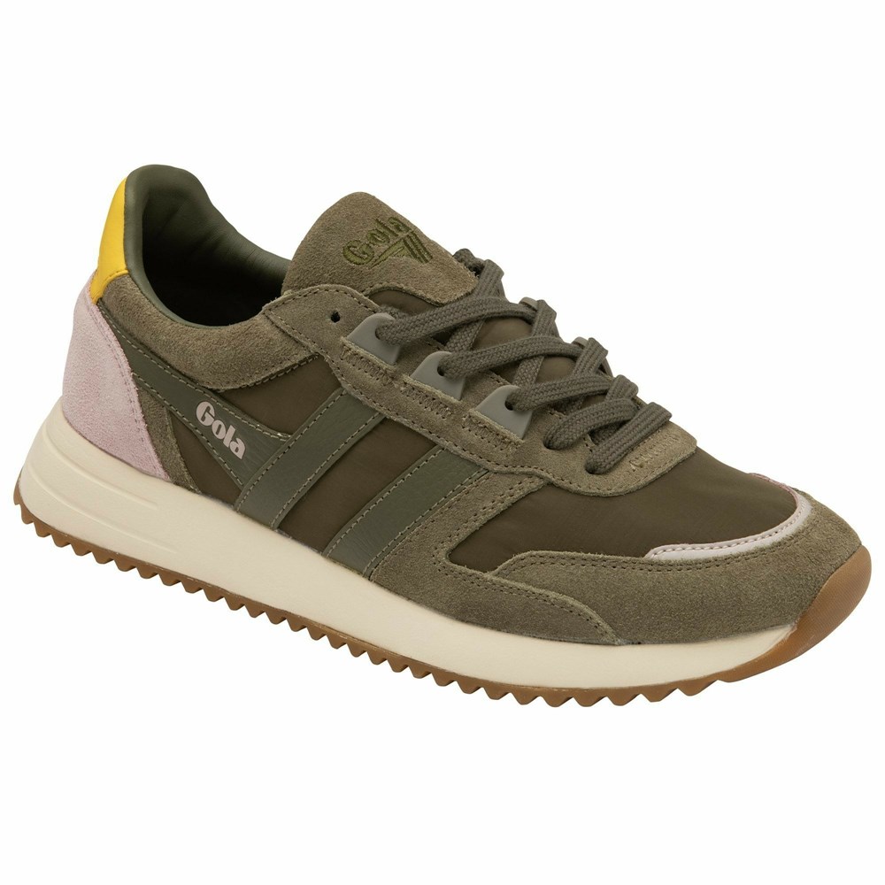 Gola Classics Chicago Women Sneakers Khaki / Khaki / Orange | KZJOFC475