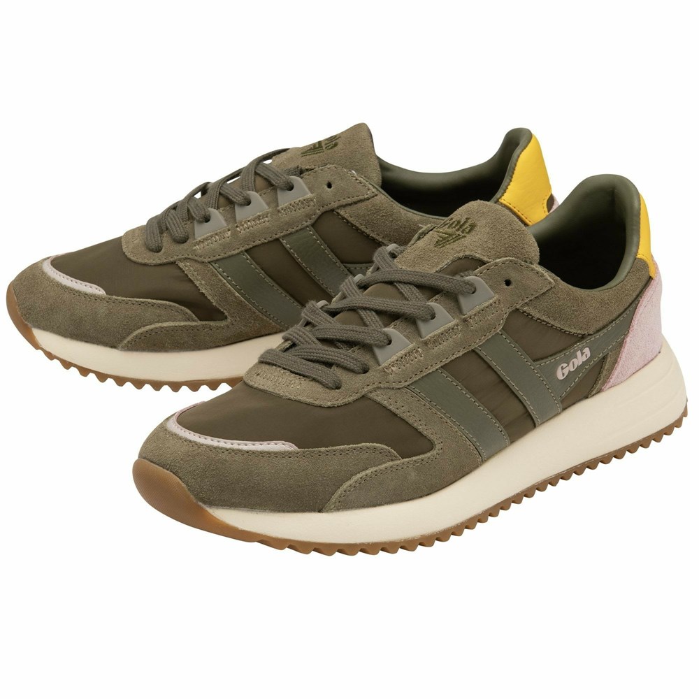 Gola Classics Chicago Women Sneakers Khaki / Khaki / Orange | KZJOFC475