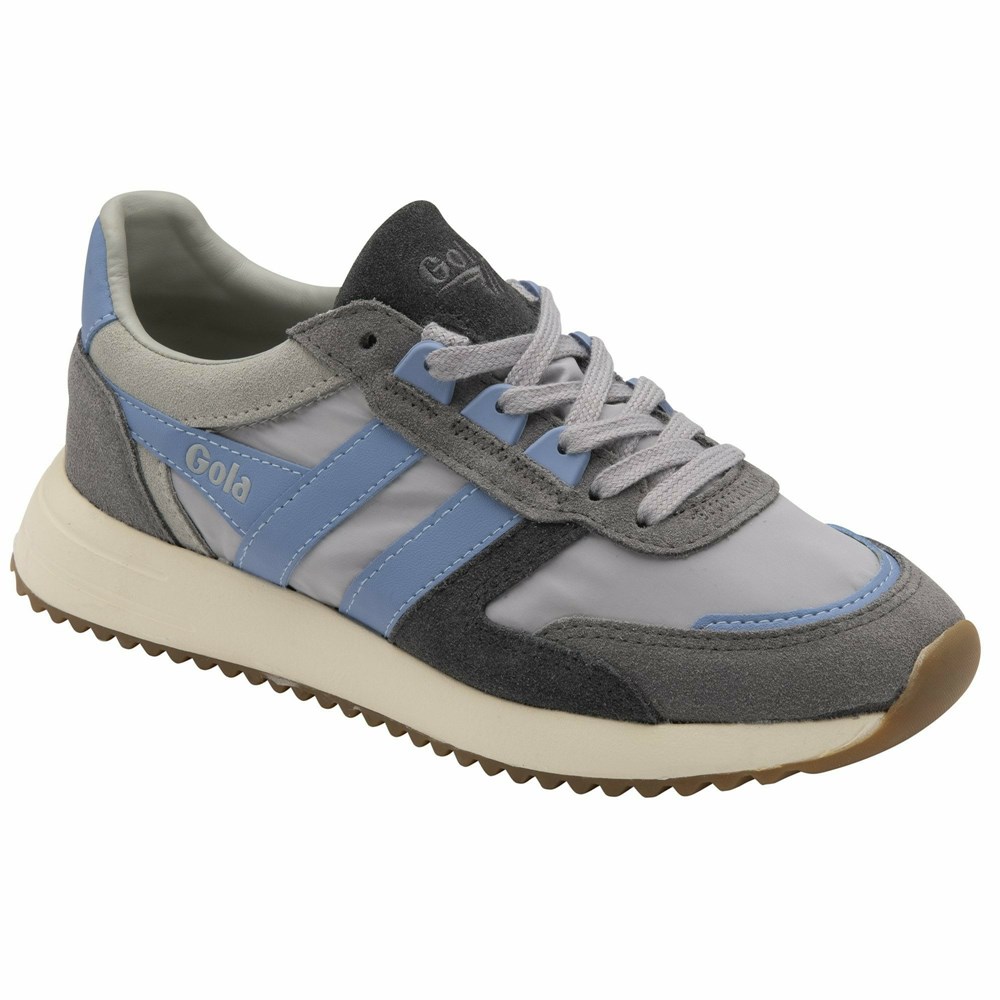 Gola Classics Chicago Women Sneakers Light Grey / Blue / Blue | CSFXGU726