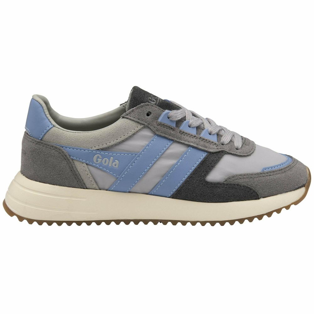 Gola Classics Chicago Women Sneakers Light Grey / Blue / Blue | CSFXGU726