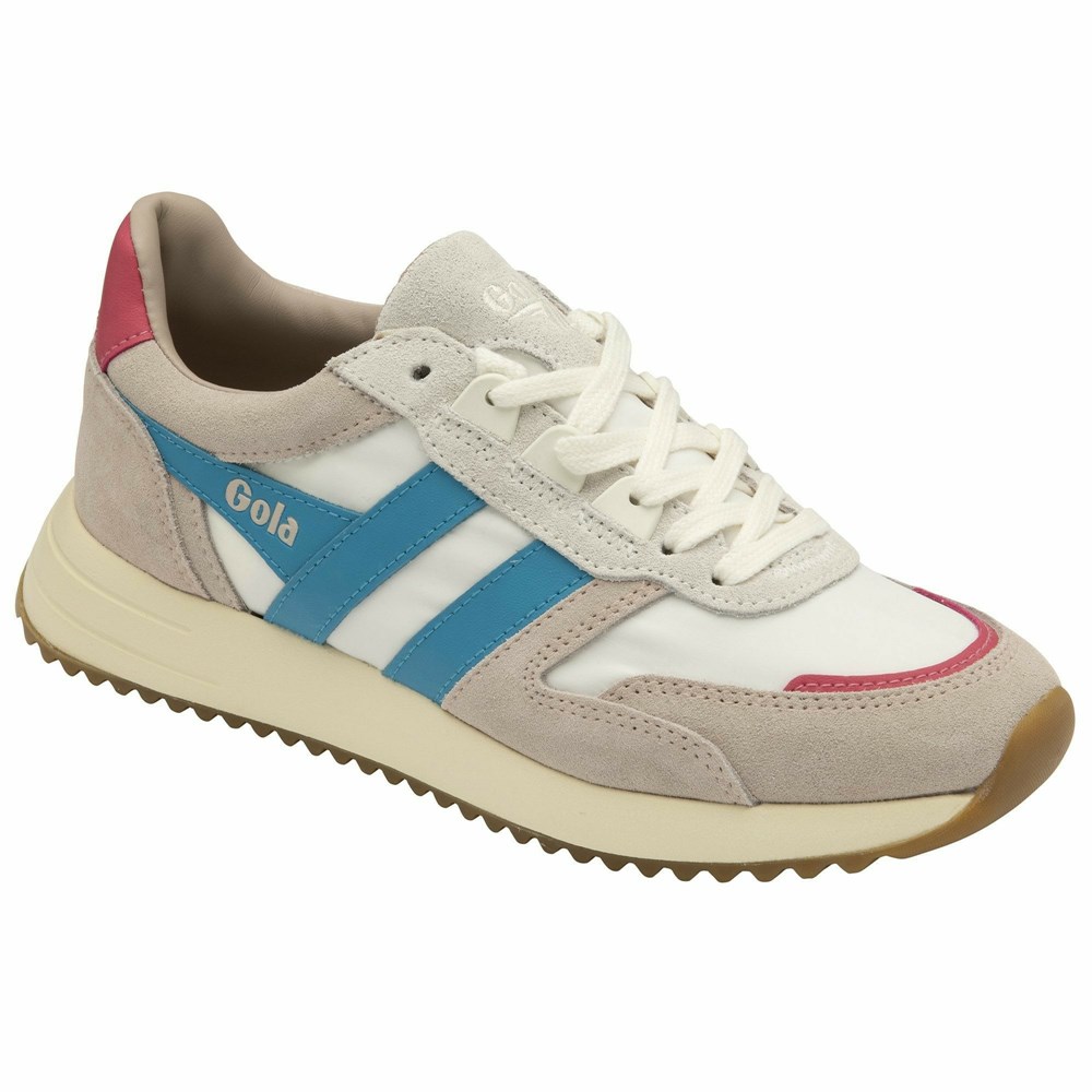 Gola Classics Chicago Women Sneakers White / Blue / Pink | VAHSQD170