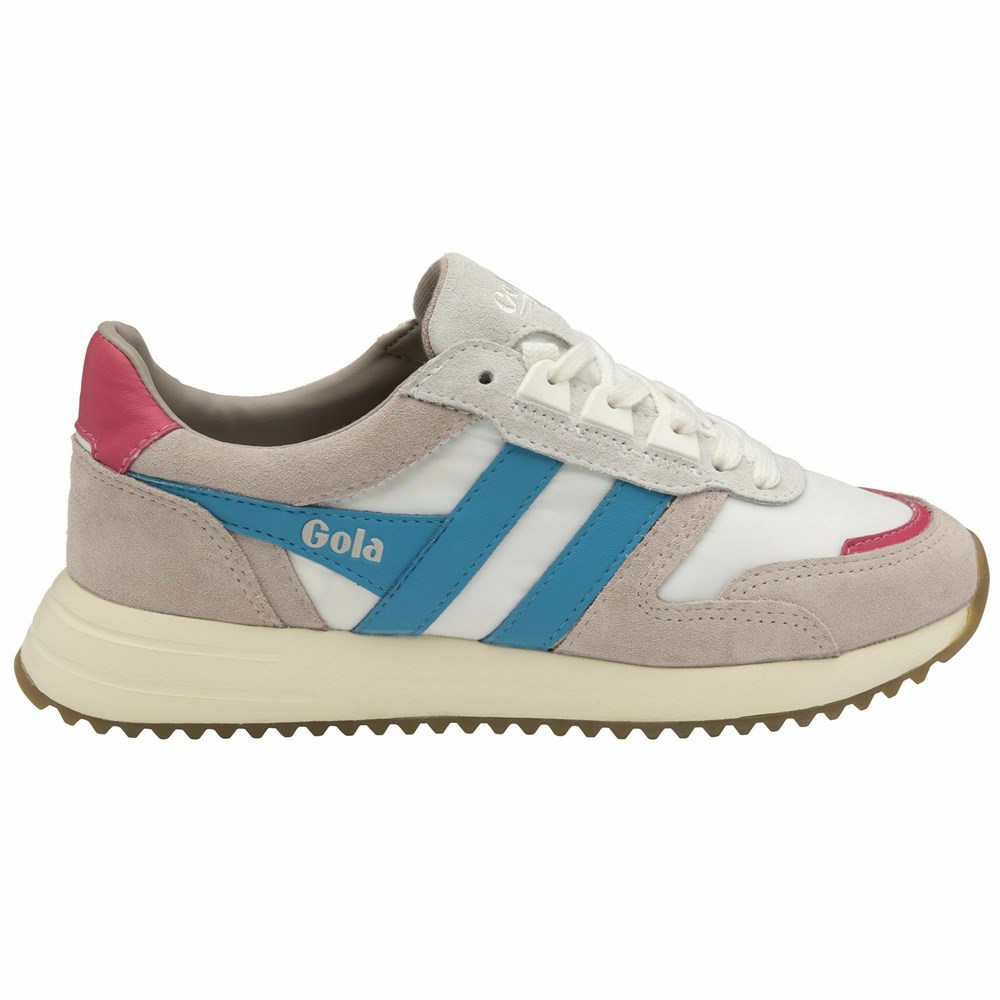 Gola Classics Chicago Women Sneakers White / Blue / Pink | VAHSQD170