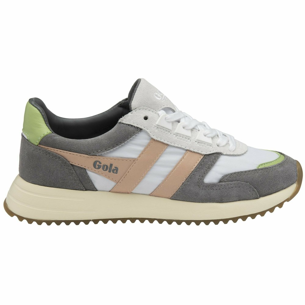 Gola Classics Chicago Women Sneakers White / Pink / Green | EQWNIS915