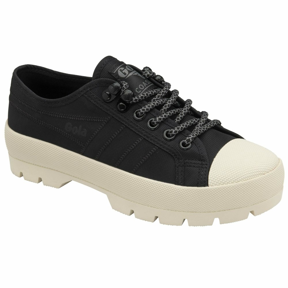 Gola Classics Coaster Peak Hiker Women Sneakers Black / White | BTJCUE104