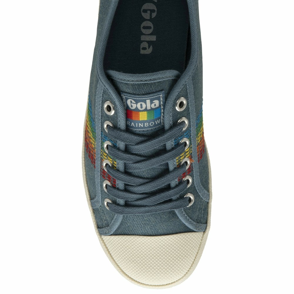 Gola Classics Coaster Rainbow Stitch Women Sneakers Blue / Multicolor | VUISHQ874