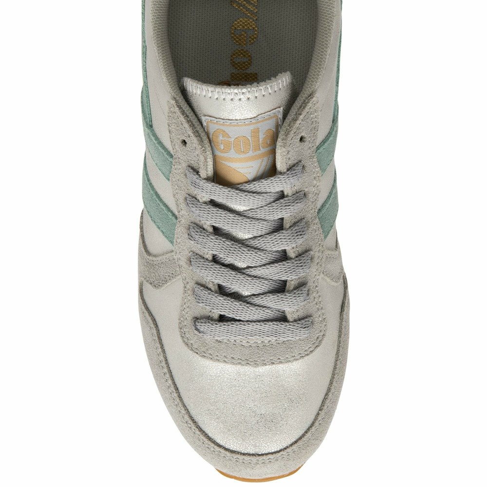 Gola Classics Daytona Blaze Women Sneakers Silver / Green White / Grey | GXBAHI592