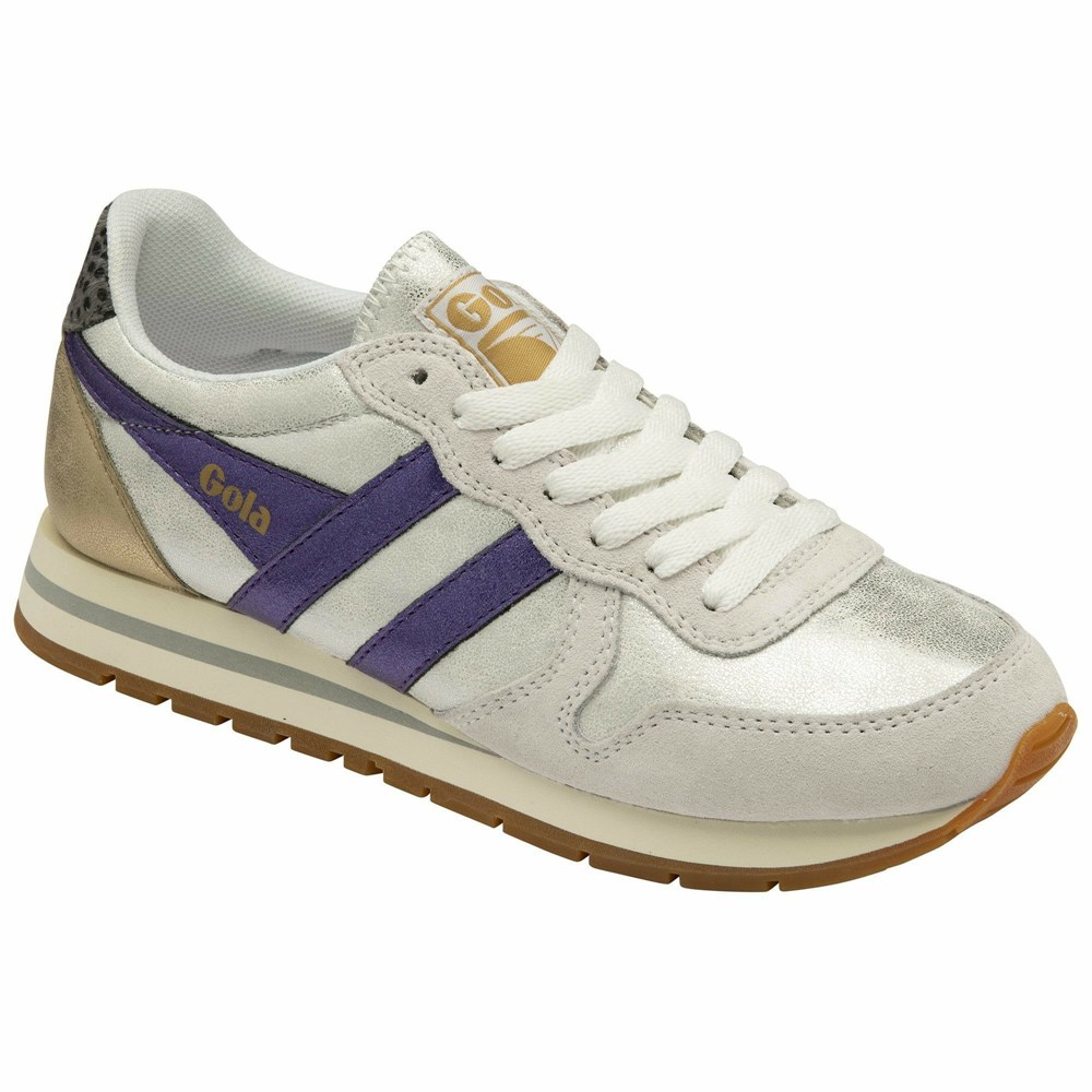 Gola Classics Daytona Blaze Women Sneakers White / Purple / Grey | PFOTDY428