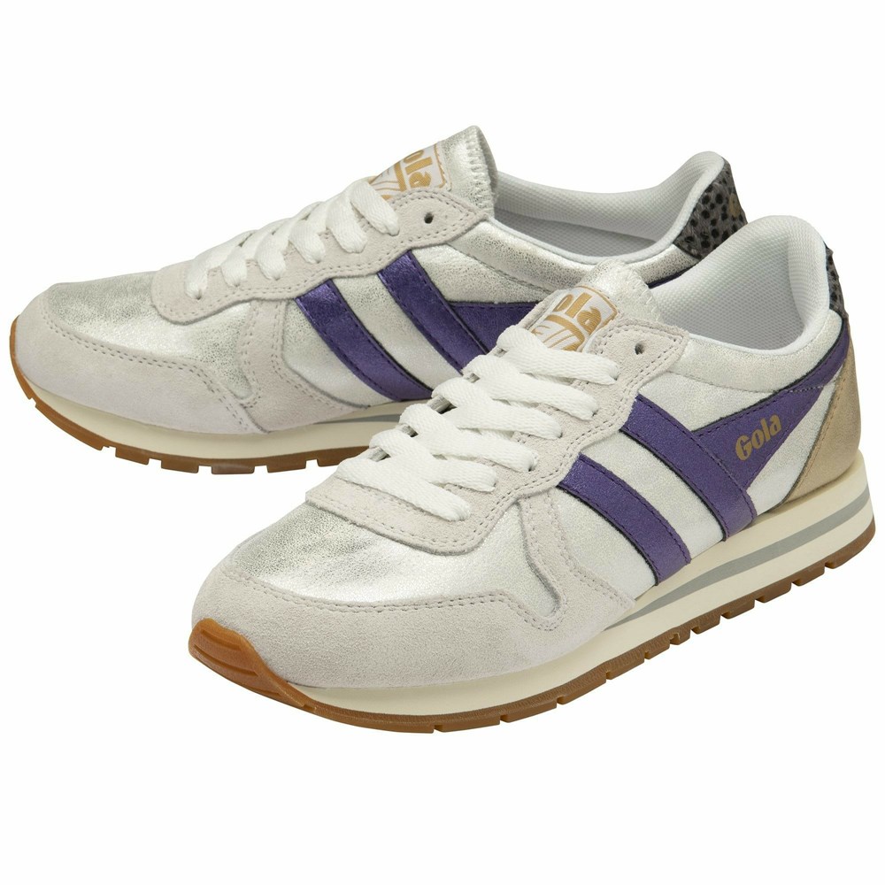 Gola Classics Daytona Blaze Women Sneakers White / Purple / Grey | PFOTDY428