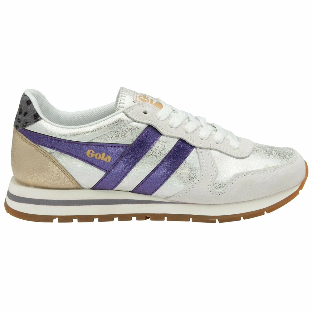 Gola Classics Daytona Blaze Women Sneakers White / Purple / Grey | PFOTDY428