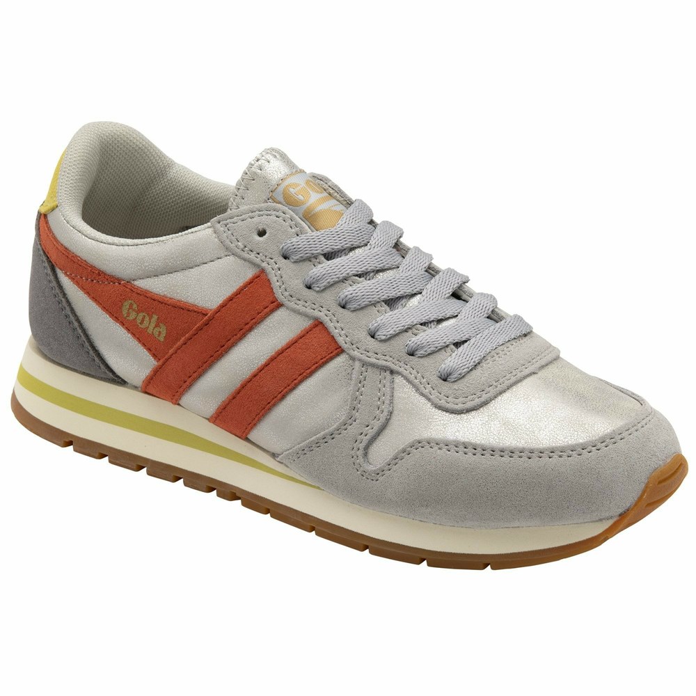 Gola Classics Daytona Blaze Women Sneakers Silver / Coral | EQGURI036