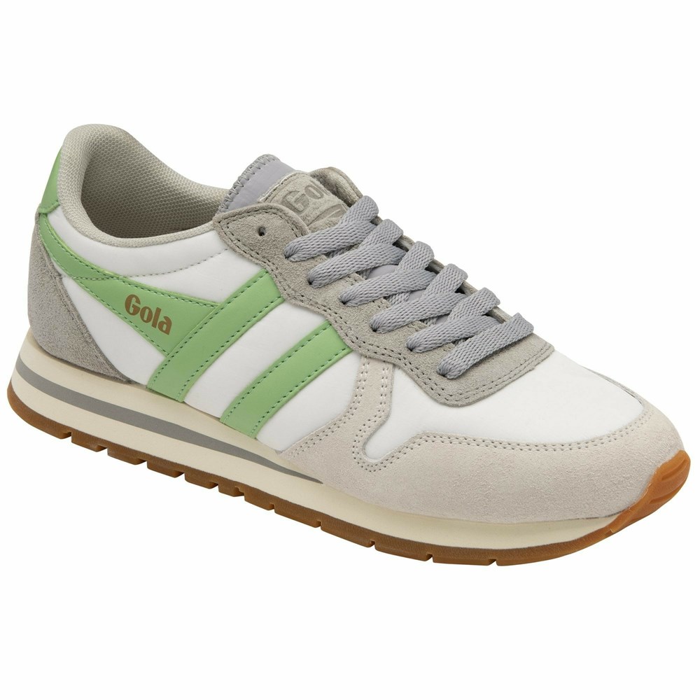 Gola Classics Daytona Chute Women Sneakers White / Light Grey / Green | FGJQUA841