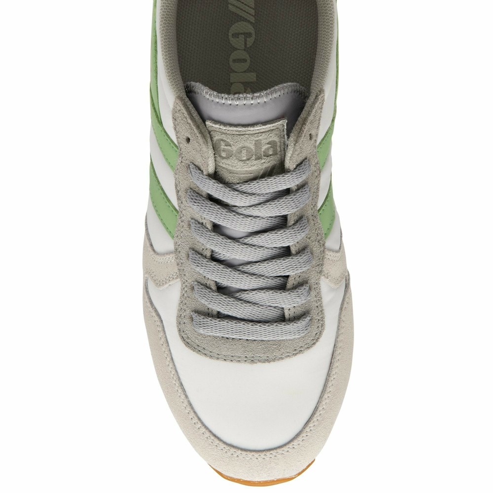 Gola Classics Daytona Chute Women Sneakers White / Light Grey / Green | FGJQUA841