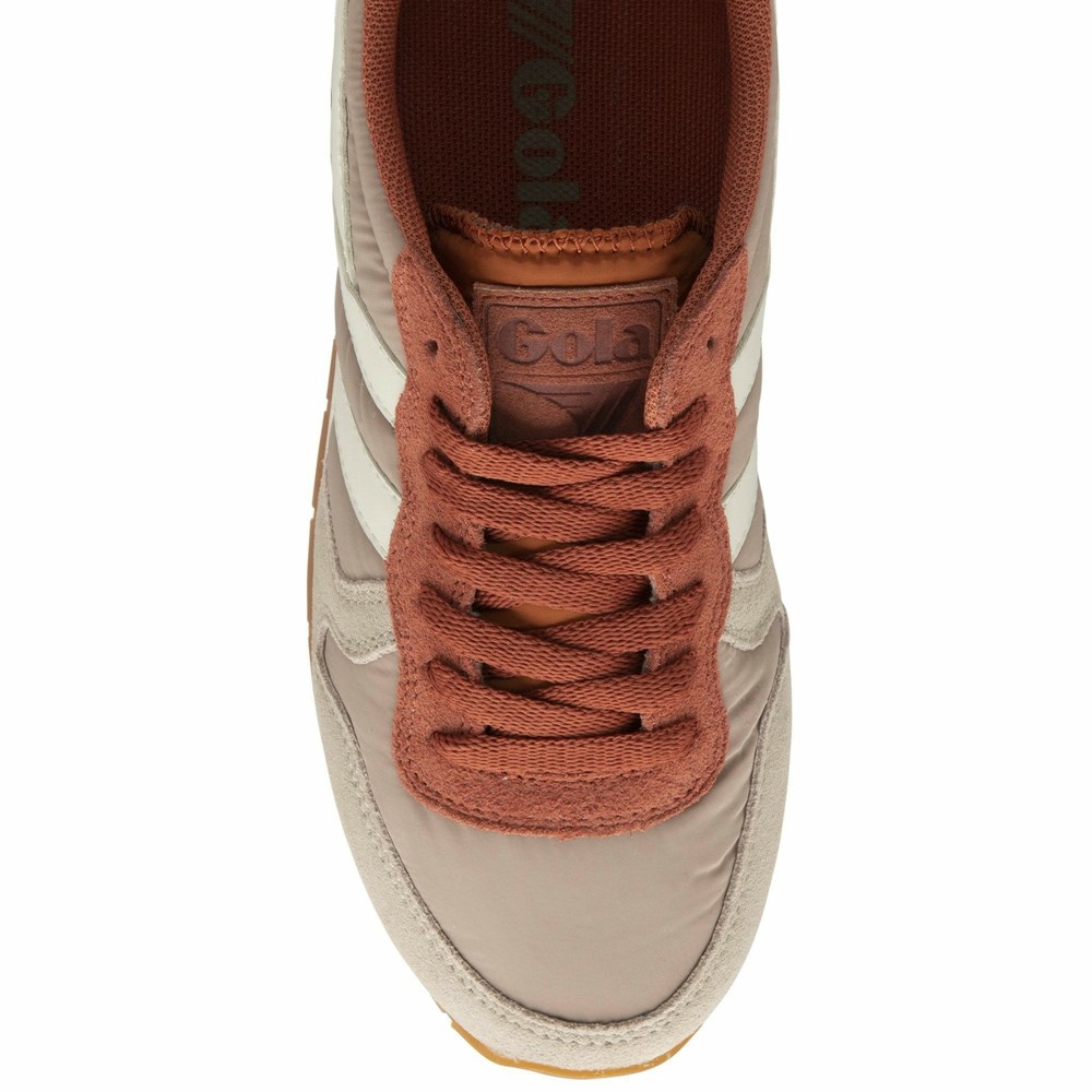 Gola Classics Daytona Chute Women Sneakers Grey / Orange Brown / White | KWVZGN046