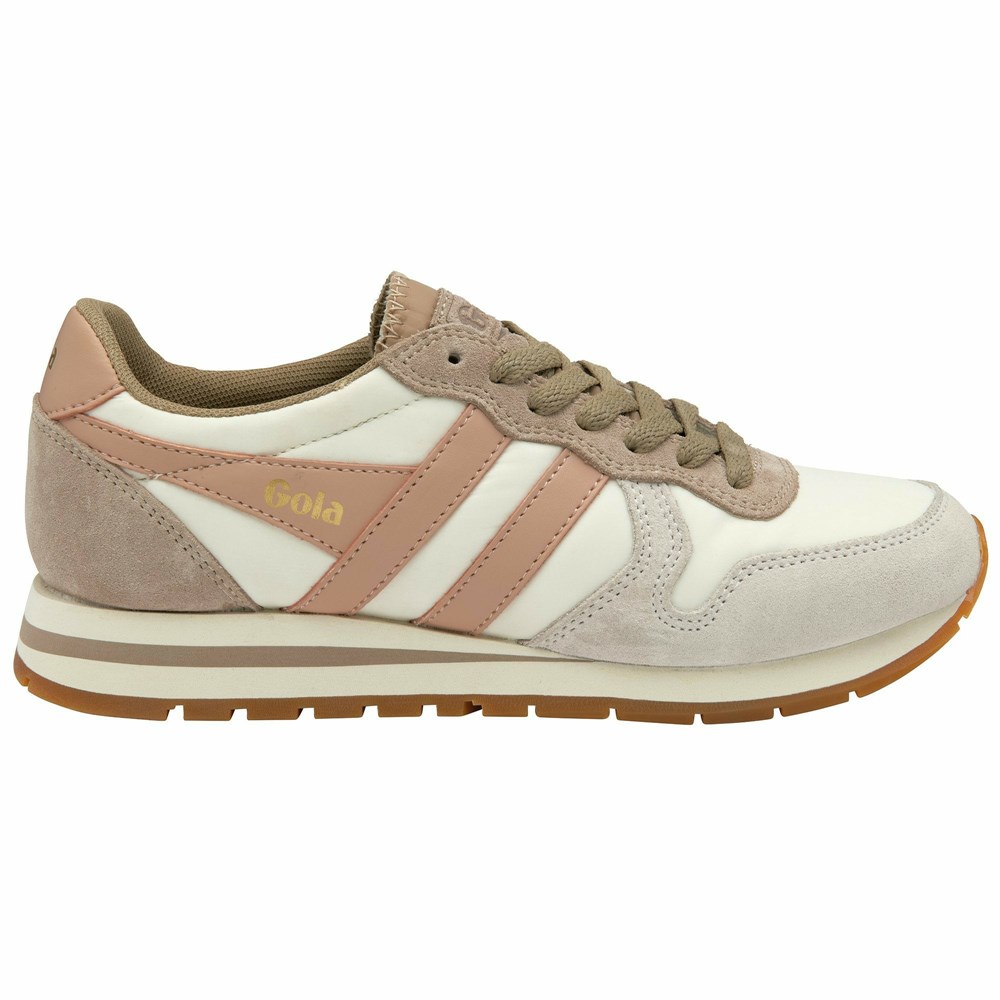 Gola Classics Daytona Chute Women Sneakers White / Grey / Pink | NOMVTK239