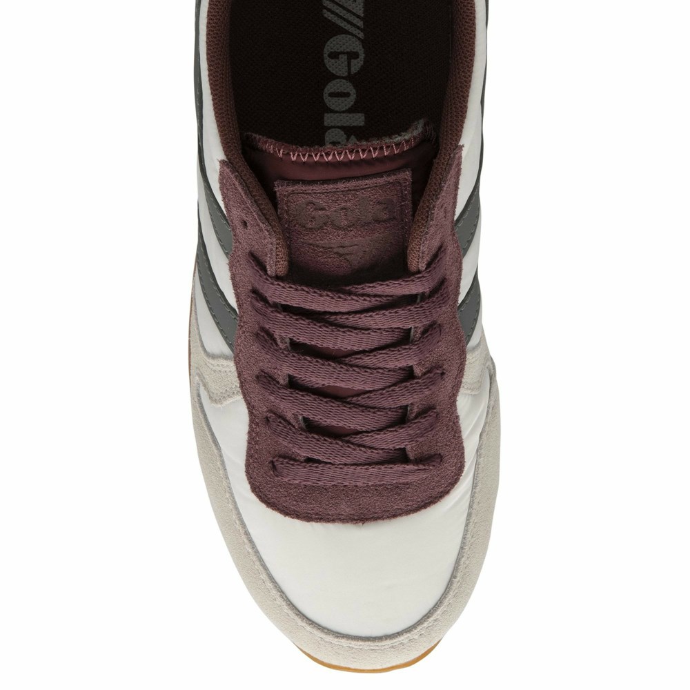 Gola Classics Daytona Chute Women Sneakers White / Burgundy / Grey | ZKDLCV201