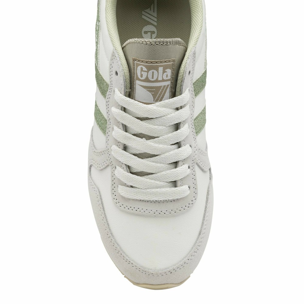 Gola Classics Daytona Glitter Women Sneakers White / Light Green | JROSKP852