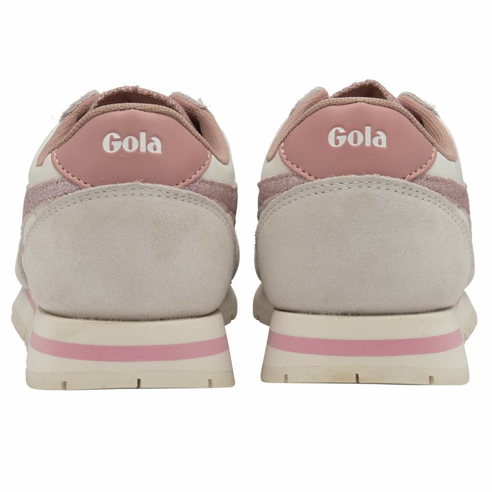 Gola Classics Daytona Glitter Women Sneakers White / Light Pink | XALMJQ012