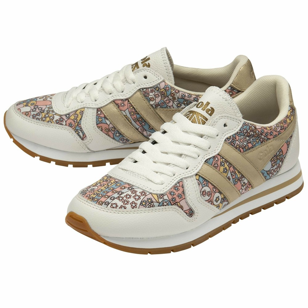 Gola Classics Daytona LBTY CP Women Sneakers White / Gold / Multicolor | HGFNOB108