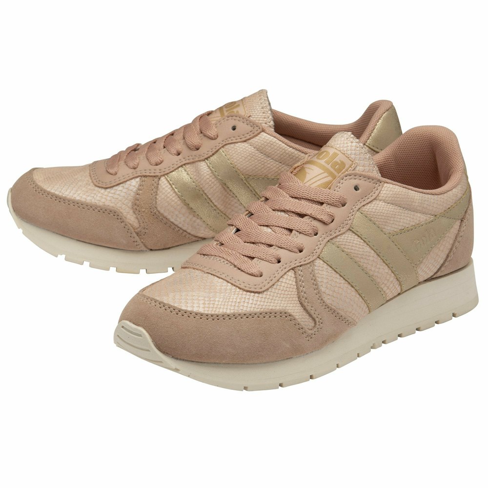 Gola Classics Daytona Lizard Women Sneakers Pink / Gold | XIFPNC590