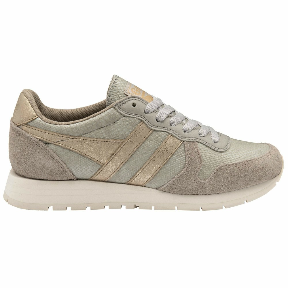 Gola Classics Daytona Lizard Women Sneakers Grey / Gold | OYLGMT490