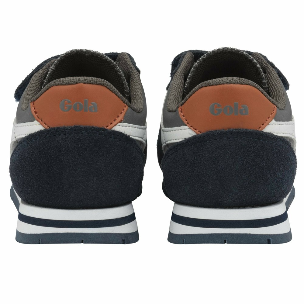 Gola Classics Daytona Pure Strap Kids' Sneakers Grey / Navy / White | IVLKPX745