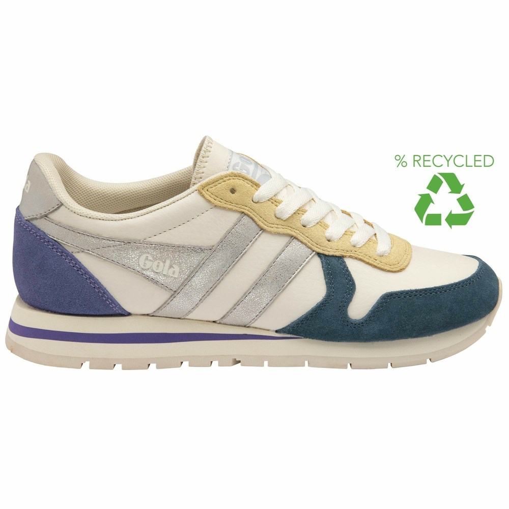 Gola Classics Daytona Quadrant Women Sneakers White / Silver / Lavender | OQPSID063