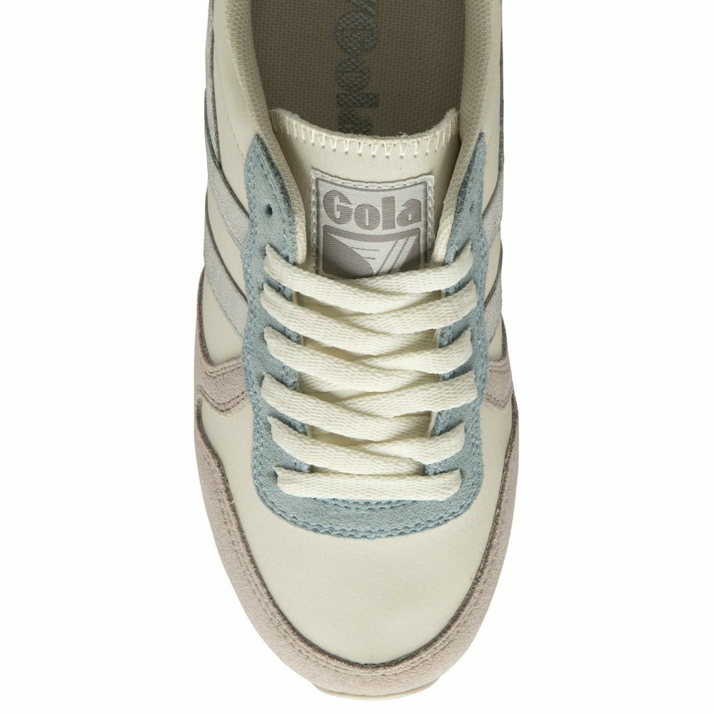 Gola Classics Daytona Quadrant Women Sneakers White / Silver / Lemon | JNOSPW470