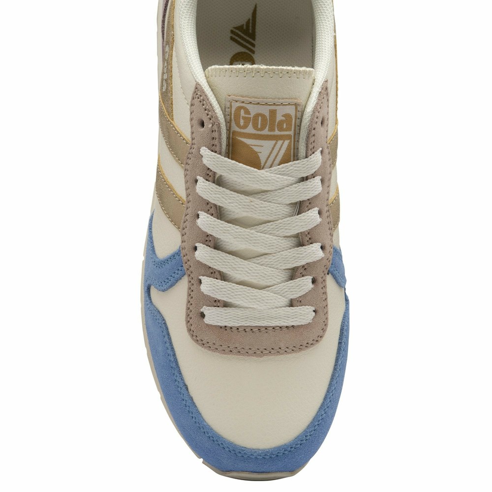 Gola Classics Daytona Quadrant Women Sneakers White / Blue / Gold | GPSWYA410