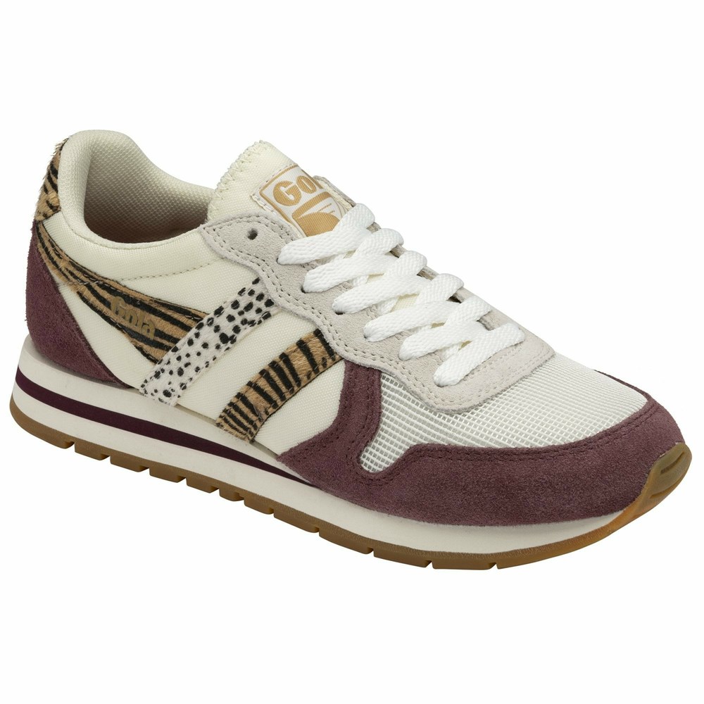 Gola Classics Daytona Safari Women Sneakers White / Burgundy | OYHMZX409