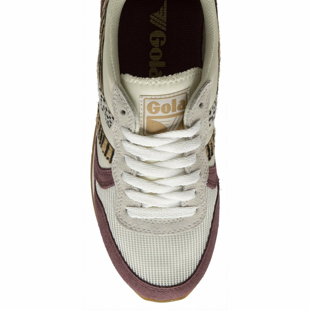 Gola Classics Daytona Safari Women Sneakers White / Burgundy | OYHMZX409