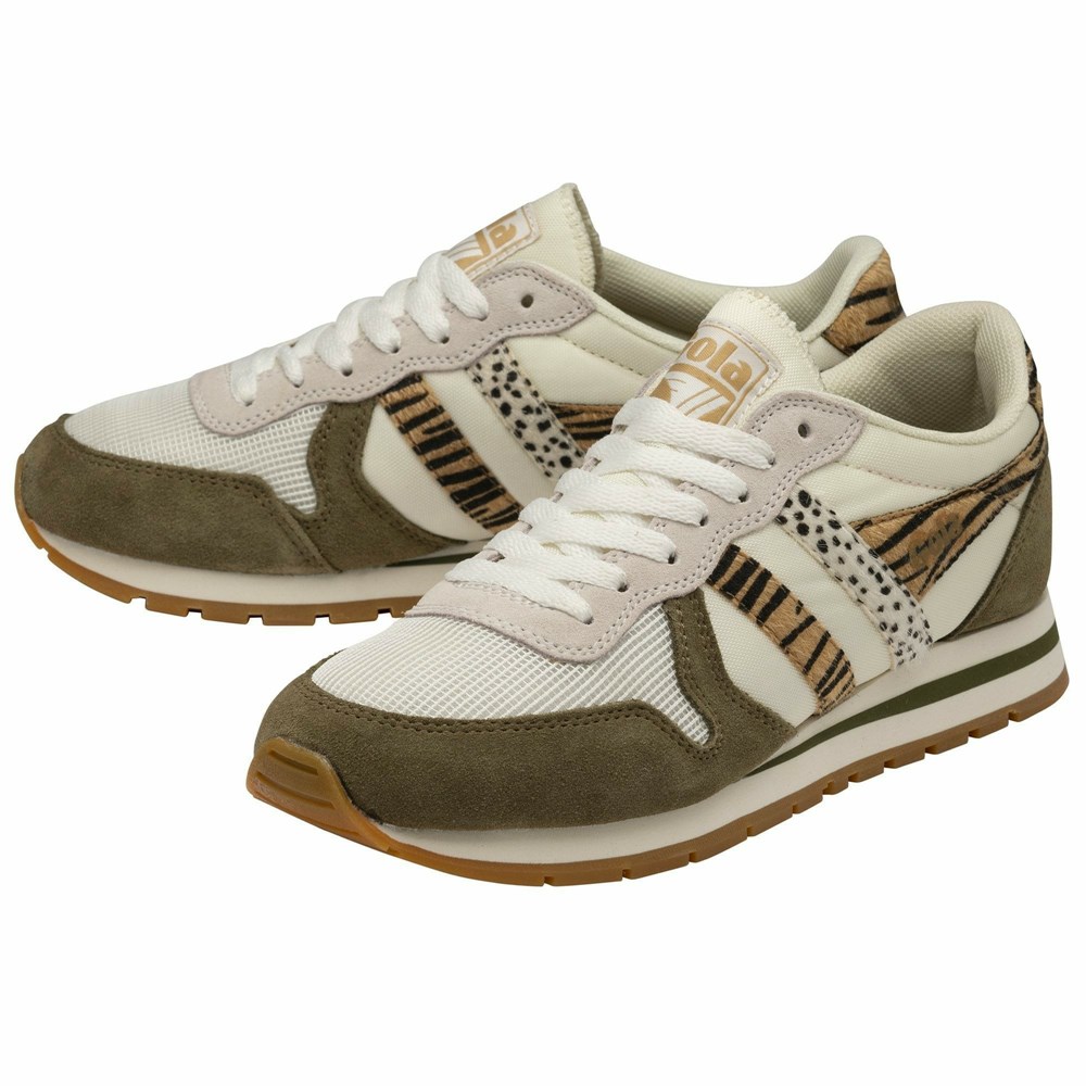 Gola Classics Daytona Safari Women Sneakers White / Khaki | YQFRDS028