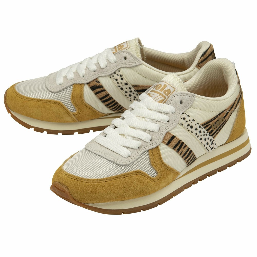 Gola Classics Daytona Safari Women Sneakers White / Mustard | RBVADU289