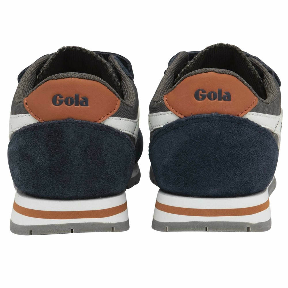 Gola Classics Daytona Strap Kids' Sneakers Navy / Grey / White | PIWSQN138