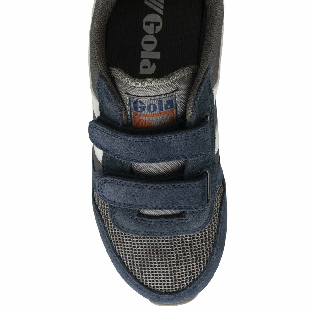 Gola Classics Daytona Strap Kids' Sneakers Navy / Grey / White | PIWSQN138