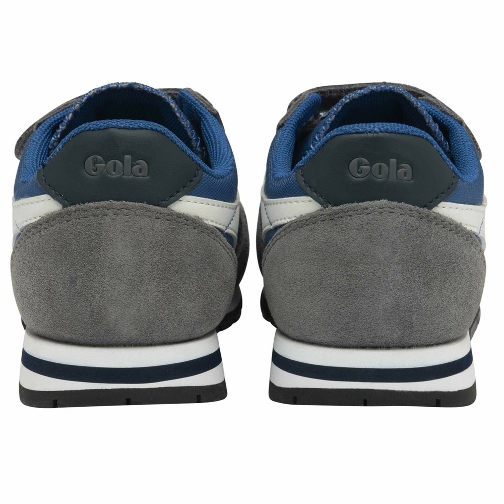 Gola Classics Daytona Strap Kids' Sneakers Blue / Grey / White | ULBDSQ129