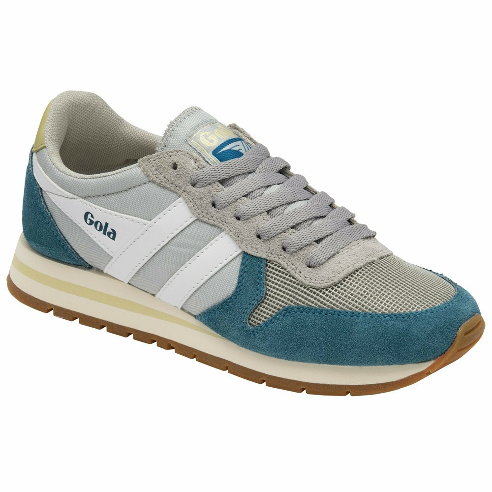 Gola Classics Daytona Women Sneakers Light Grey / Peacock / White | FKCLYW729