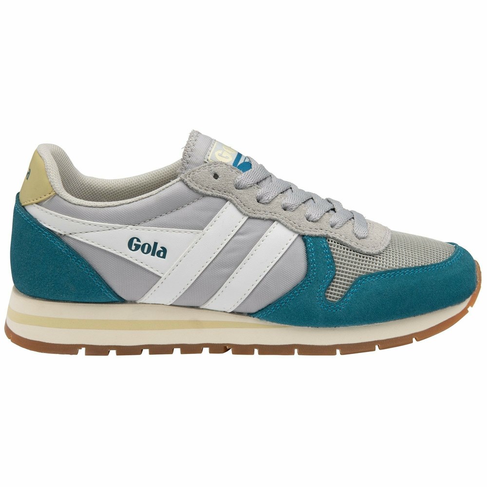 Gola Classics Daytona Women Sneakers Light Grey / Peacock / White | FKCLYW729