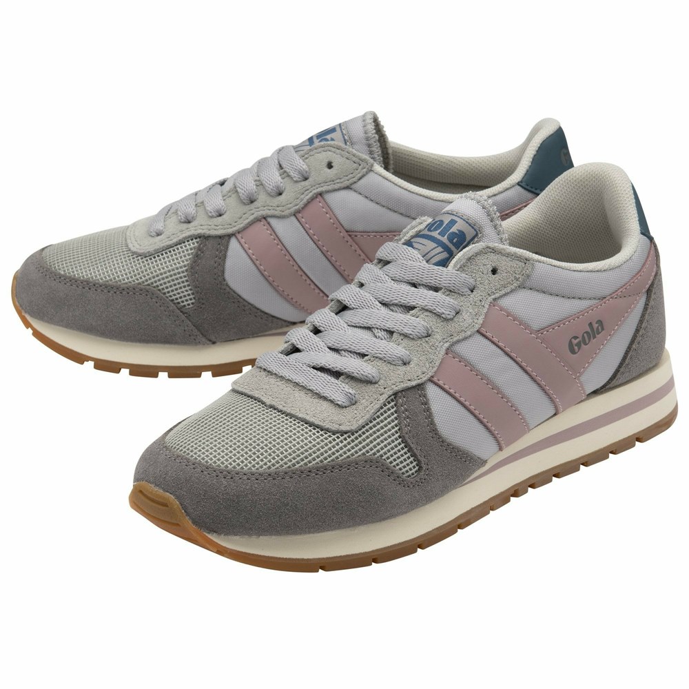 Gola Classics Daytona Women Sneakers Light Grey / Grey / Pink | SCNYJI754