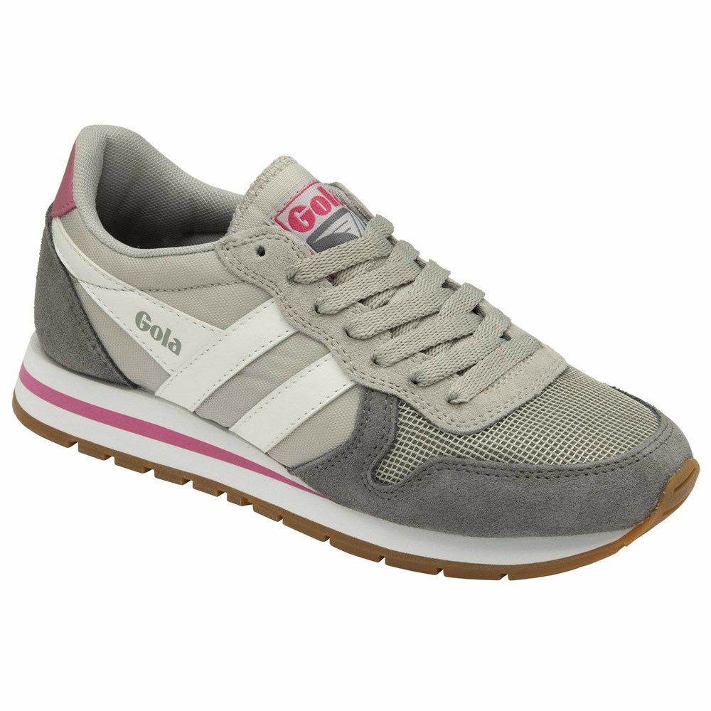 Gola Classics Daytona Women Sneakers Light Grey / White / Pink | XAZCHP592